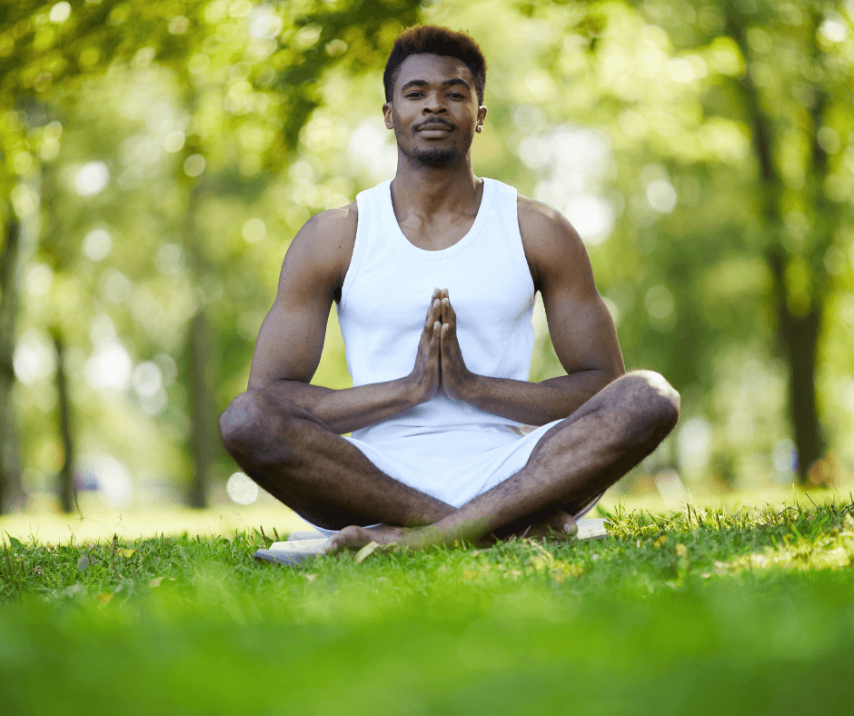 man practicing daily meditation